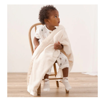 Personalized Baby Blanket Cream by Elegant Baby Baby Blankets Elegant Baby