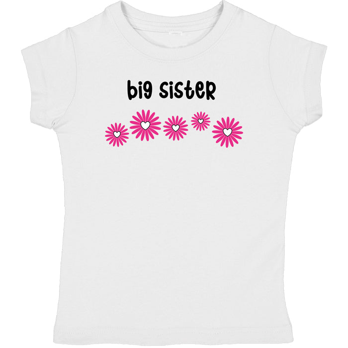 Daisies Big Sister White Short Sleeve Tee Big Sister & Little Sister Shirts Kristi
