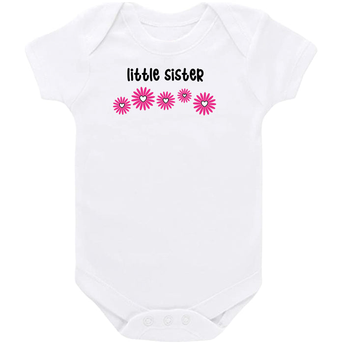 Daisies Little Sister White Short Sleeve Onesie Big Sister & Little Sister Shirts Kristi