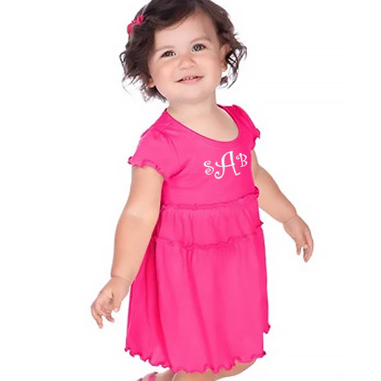 Monogrammed Dress   Lettuce Edge  Hot Pink Monogrammed Apparel Kavio   