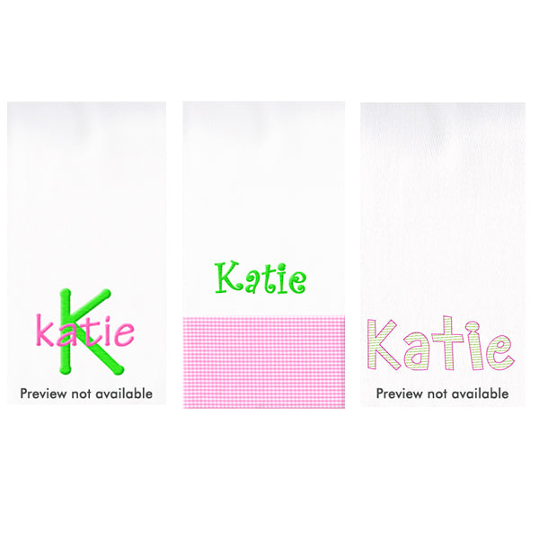 Personalized Burp Cloths  Set of Three Girl's Burp Cloths Burp Cloths Moonbeam Baby   