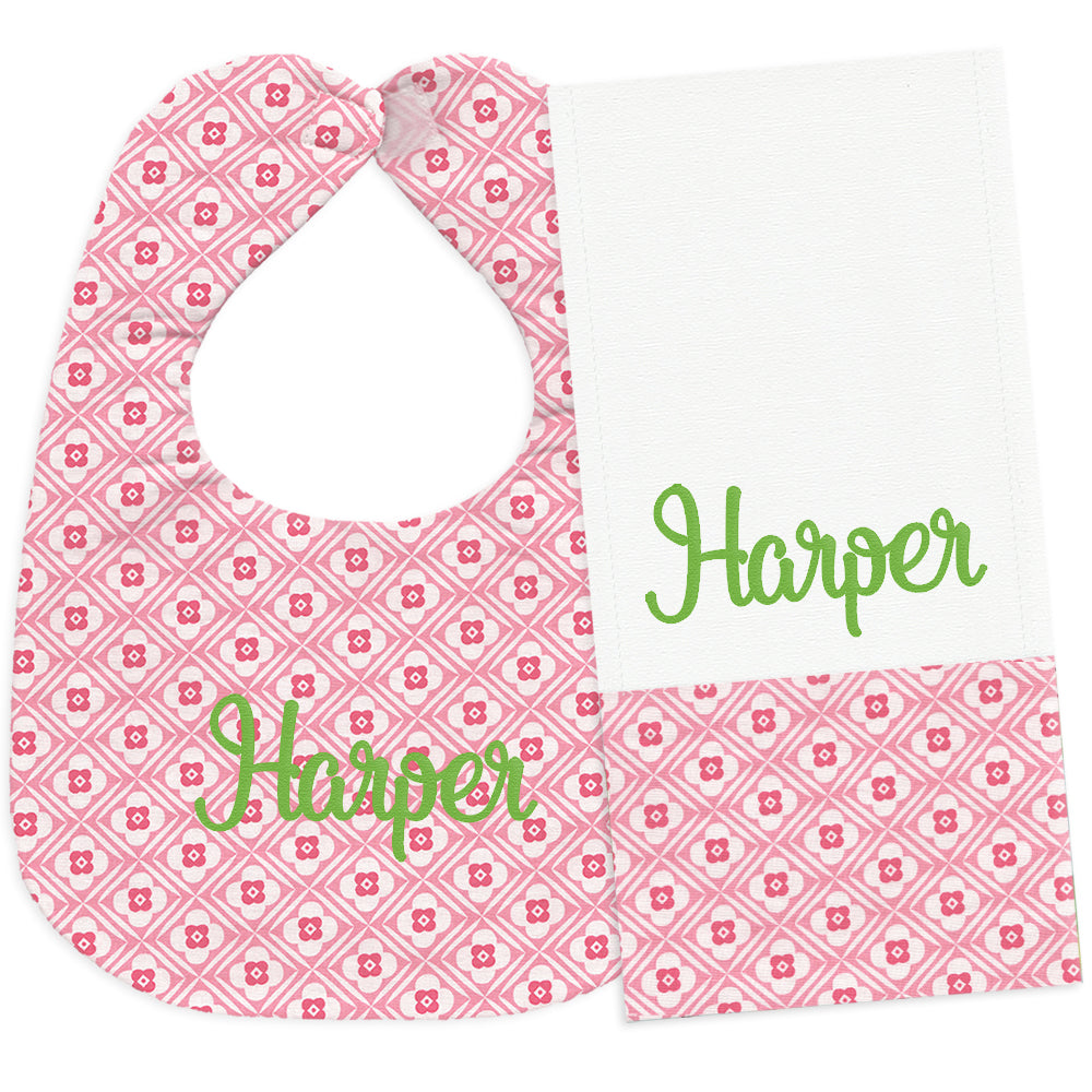 Personalized Bib/Burp Set Grandma Hugs Bib & Burp Sets Moonbeam Baby