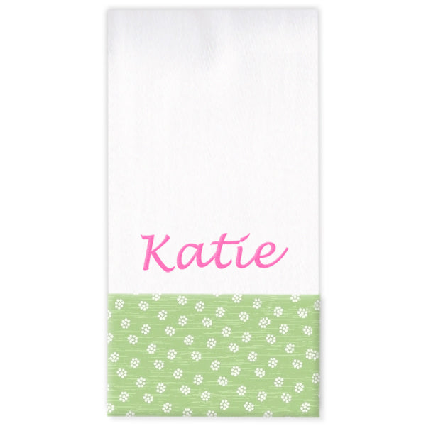 Personalized Burp Cloth  Green Rosies Discontinued Discontinued   