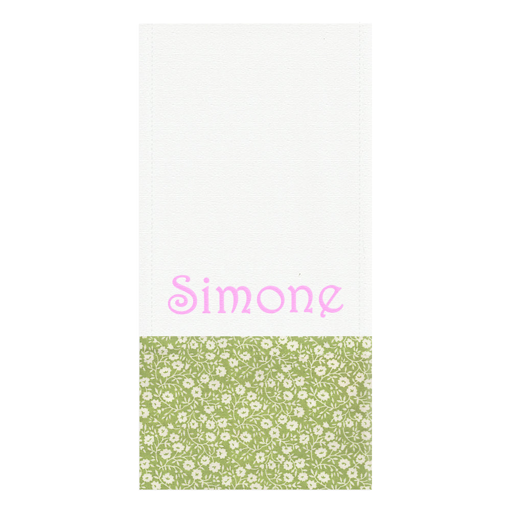 Personalized Burp Cloth  Green Floral