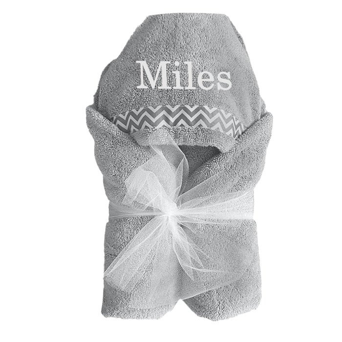 Hooded Towel Grey Petite Collection Hooded Towels Moonbeam Baby