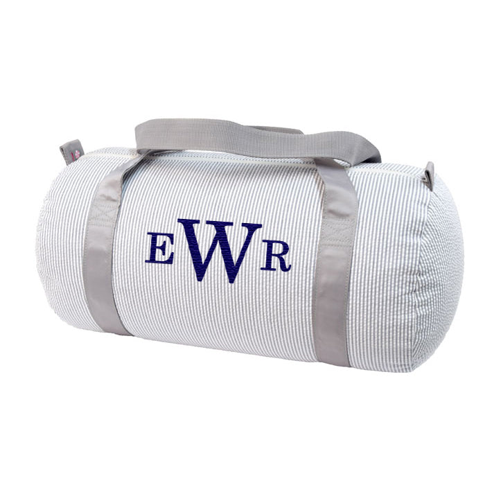 Personalized Duffel Bag by Mint Grey Seersucker Bags & Totes Mint