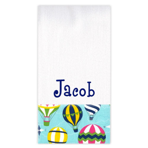 Personalized Burp Cloth  Hot Air Balloons Burp Cloths Moonbeam Baby   