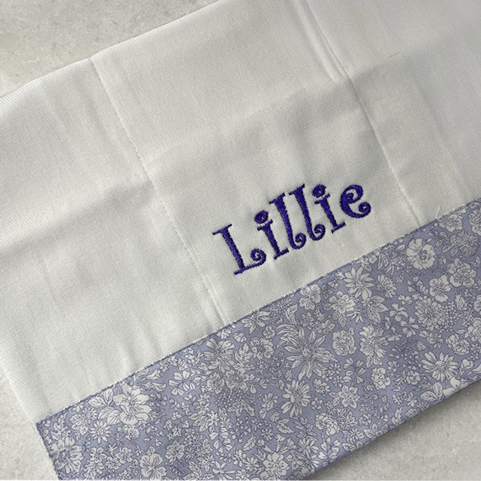 Personalized Burp Cloth Lavender Floral Toile Burp Cloths Moonbeam Baby