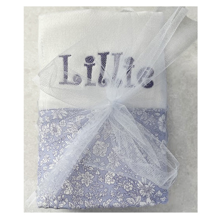 Personalized Burp Cloth Lavender Floral Toile Burp Cloths Moonbeam Baby