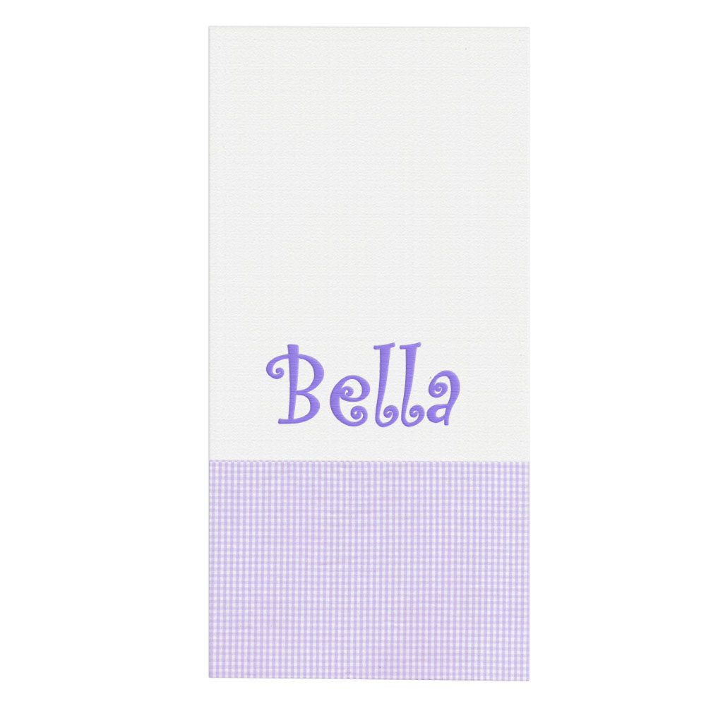 Personalized Burp Cloth Lavender Gingham Burp Cloths Moonbeam Baby
