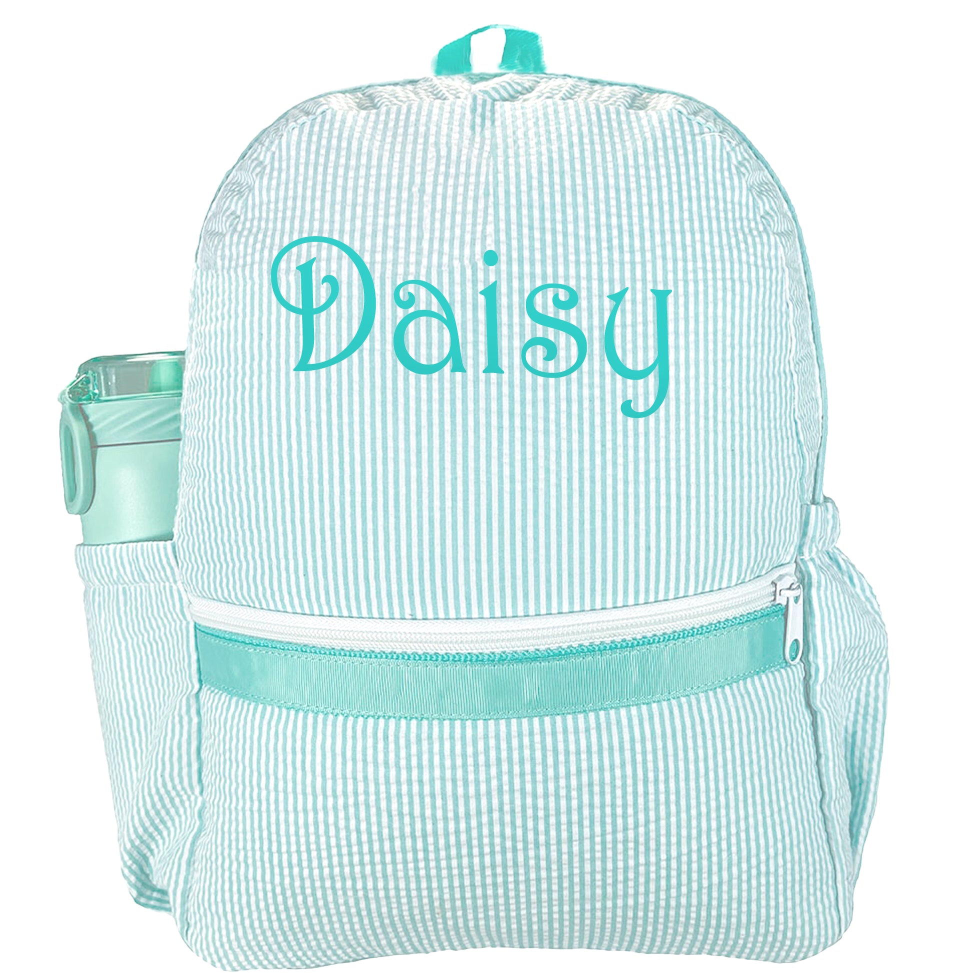 Personalized Backpack by Mint  Medium Mint Seersucker Backpacks and Lunch Boxes Mint   