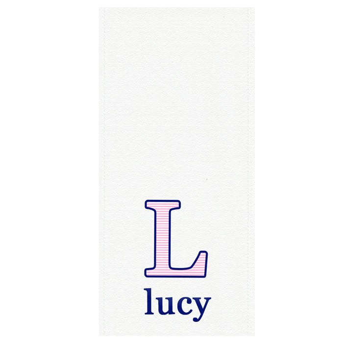 Applique Burp Cloth Navy Outline & Hot Pink Stripe Burp Cloths Moonbeam Baby