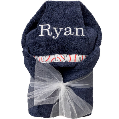 Hooded Towel Navy Collection Hooded Towels Moonbeam Baby