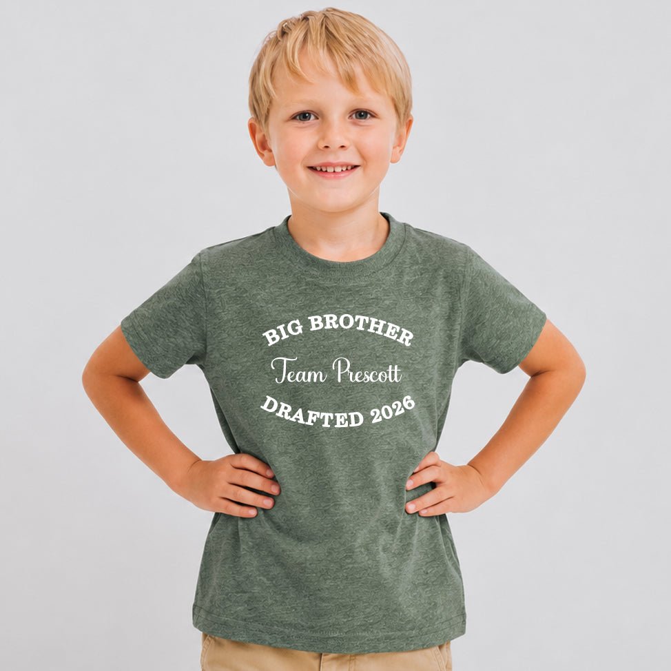 Personalized Big Brother Tee Vintage Green - Drafted