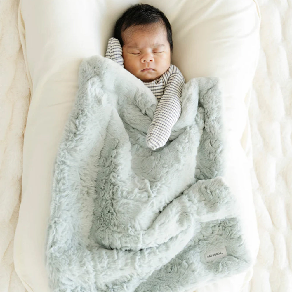 Personalized Baby Blanket  (Mini 15x20)   Seafoam Mist Dream
