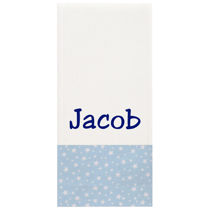 Personalized Burp Cloth  Blue Stars