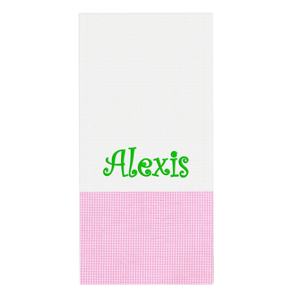 Personalized Burp Cloth Pink Gingham Burp Cloths Moonbeam Baby