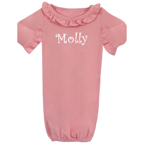 Personalized Girl's Baby Gown - Pink Discontinued Discontinued