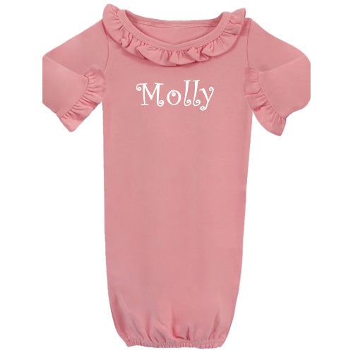 Personalized Baby Gown - Pink Monogrammed Apparel Monag   