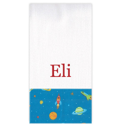 Personalized Burp Cloth  Space Burp Cloths Moonbeam Baby   