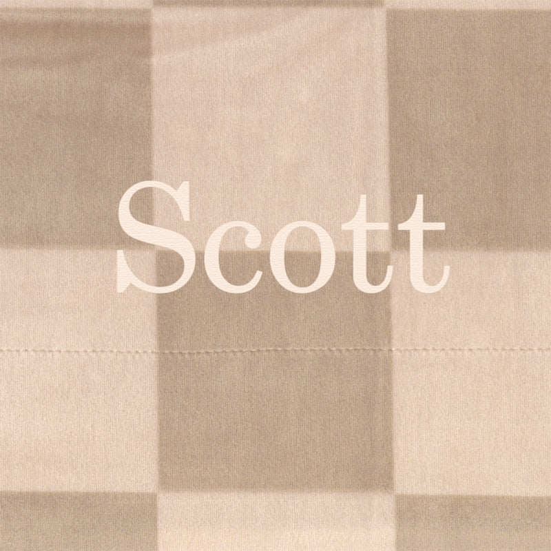 Personalized Baby Blanket Minky Stretch - Neutral Checkered Baby Blankets Saranoni