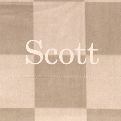 Personalized Baby Blanket Minky Stretch - Neutral Checkered Baby Blankets Saranoni