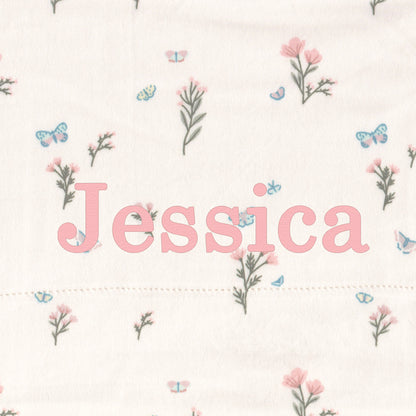 Personalized Baby Blanket Minky Stretch - Secret Garden Baby Blankets Saranoni