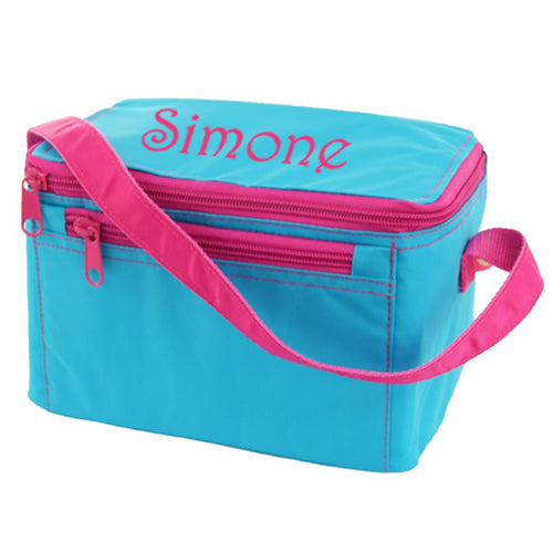 Personalized Lunch Box by Mint  Aqua & Hot Pink Backpacks and Lunch Boxes Mint   