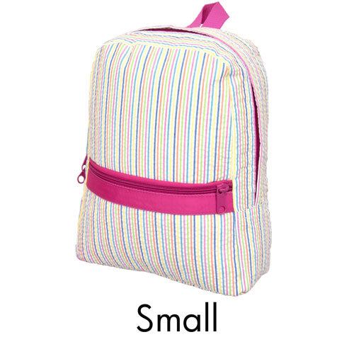 Personalized Backpack by Mint  Rainbow Seersucker Discontinued Discontinued   