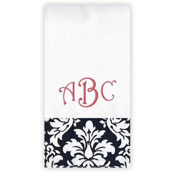 Personalized Burp Cloth   Black Damask Discontinued Moonbeam Baby   