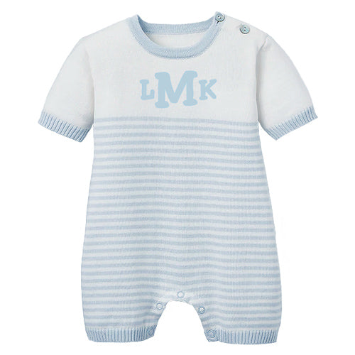 Personalized Baby Clothes, Grey White Stripes