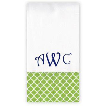 Personalized Burp Cloth  Lime Green Quatrefoils Discontinued Moonbeam Baby   