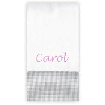 Personalized Burp Cloth  Grey Gingham Discontinued Moonbeam Baby