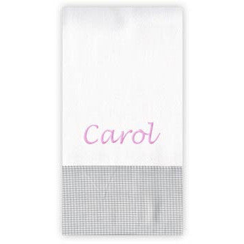 Personalized Burp Cloth  Grey Gingham Discontinued Moonbeam Baby   