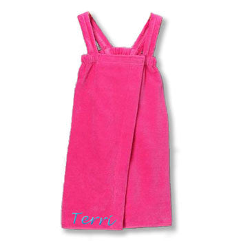 Personalized Girl's Spa Wrap  Hot Pink Velour Discontinued Moonbeam Baby   