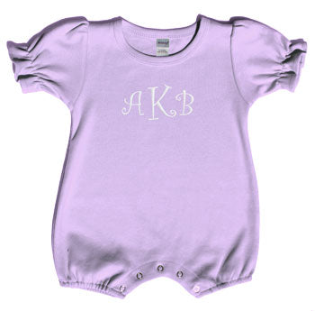 Personalized Girl's  Lavender Romper Discontinued Monag   