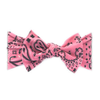 Printed Headband Bow - Pink Paisley Accessories Baby Bling   