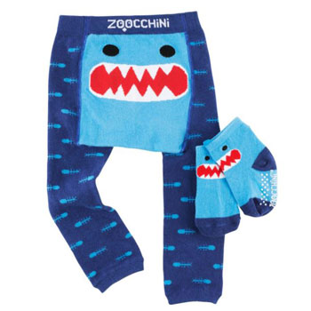 Crawling Legging & Sock Set - Sherman the Shark Monogrammed Apparel Zoochini   