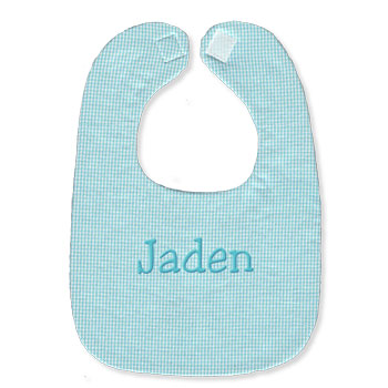 Personalized Bib  Taffy Gingham Discontinued Moonbeam Baby   