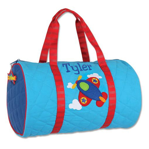 Stephen Joseph Personalized Duffel Bag Airplane Moonbeam Baby