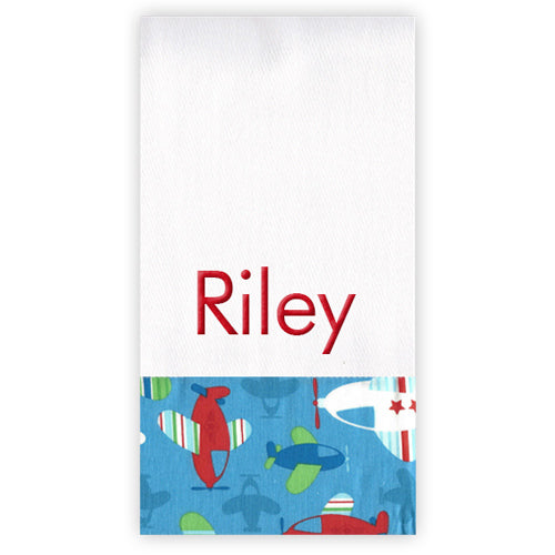 Personalized Burp Cloth Airplanes Discontinued Discontinued