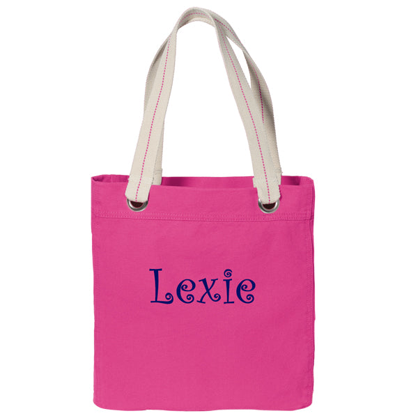 Personalized Allie Tote  Tropical Pink Discontinued San Mar   