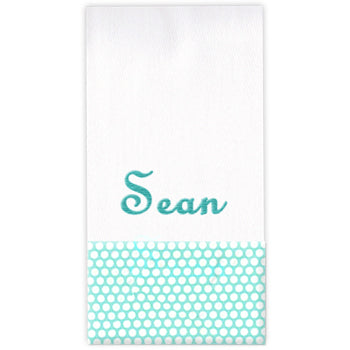 Personalized Burp Cloth  Honeycomb Dot - Aqua Discontinued Moonbeam Baby   