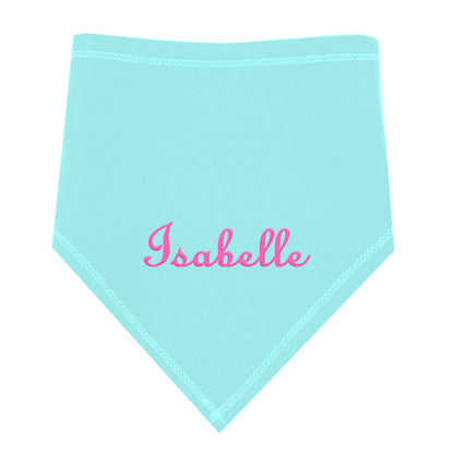 Personalized Bandana Bib - Light Aqua Discontinued Moonbeam Baby