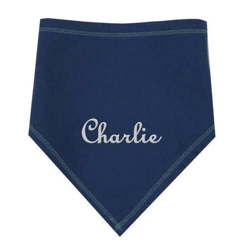 Personalized Bandana Bib - Navy Discontinued Moonbeam Baby