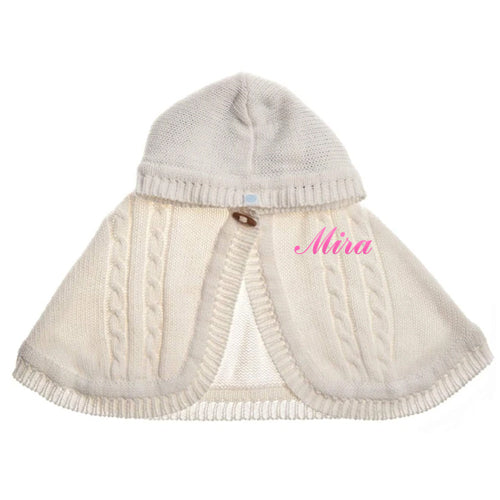 Personalized Knit Cape - Ivory Discontinued Discontinued