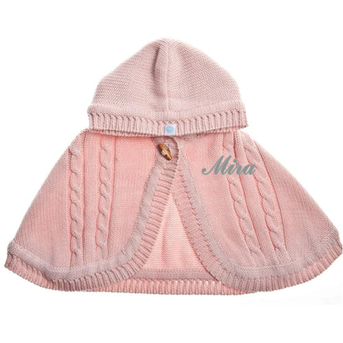Personalized Knit Cape - Pink Discontinued Beba Bean   
