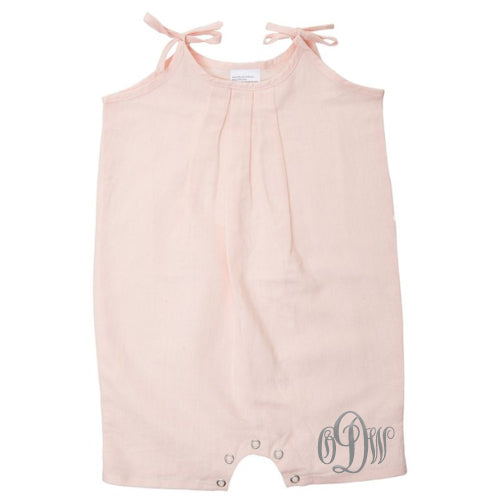 Monogrammed Romper - Girl's Pink Monogrammed Apparel Beba Bean   