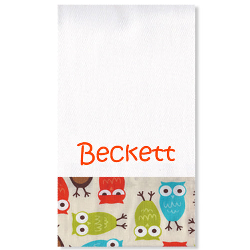 Personalized Burp Cloth  Owls Discontinued Discontinued   