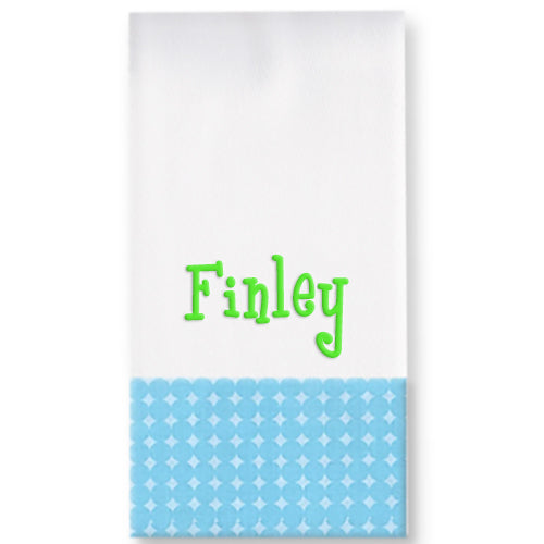 Personalized Burp Cloth Blue Circles Discontinued Discontinued
